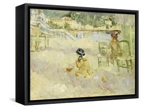 Plage de Nice, 1882-Berthe Morisot-Framed Stretched Canvas