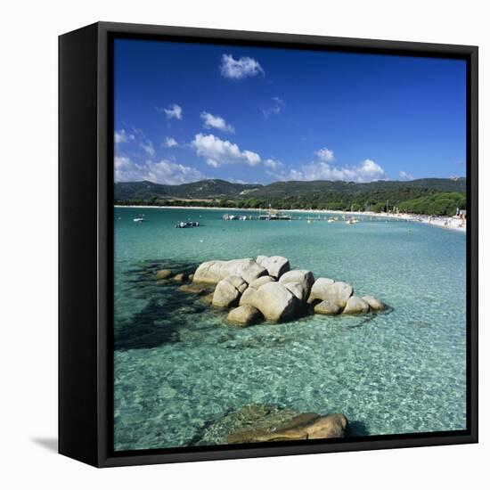 Plage De Santa Giulia, South East Corsica, Corsica, France, Mediterranean, Europe-Stuart Black-Framed Stretched Canvas