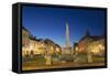 Plague Column at Dusk, Kosice, Kosice Region, Slovakia, Europe-Ian Trower-Framed Stretched Canvas