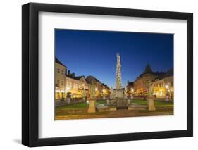 Plague Column at Dusk, Kosice, Kosice Region, Slovakia, Europe-Ian Trower-Framed Photographic Print