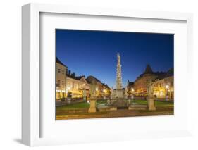 Plague Column at Dusk, Kosice, Kosice Region, Slovakia, Europe-Ian Trower-Framed Photographic Print