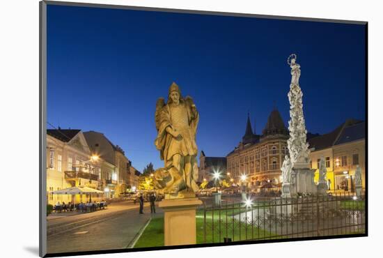 Plague Column at Dusk, Kosice, Kosice Region, Slovakia-Ian Trower-Mounted Photographic Print