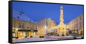 Plague Column, City Hall, Main Square, Baden Bei Wien, Lower Austria, Austria-Rainer Mirau-Framed Stretched Canvas