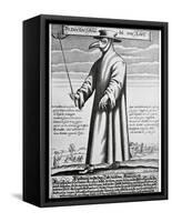 Plague Doctor, 17th Century Artwork-Science Photo Library-Framed Stretched Canvas