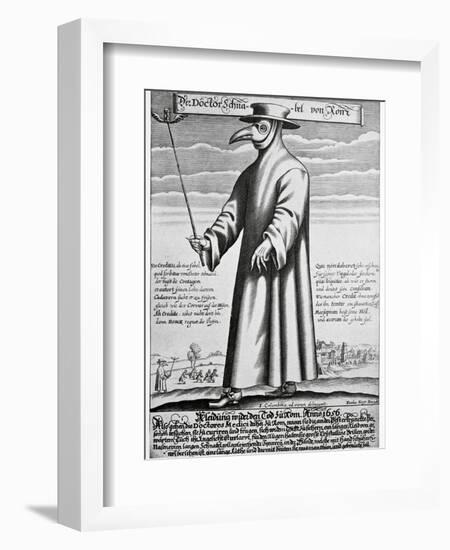 Plague Doctor, 17th Century Artwork-Science Photo Library-Framed Photographic Print