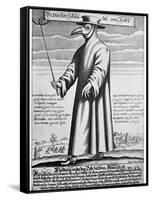 Plague Doctor, 17th Century Artwork-Science Photo Library-Framed Stretched Canvas