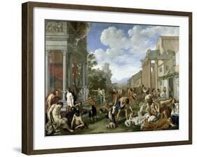 Plague Of The Philistines At Ashdod-Pieter Van Halen-Framed Art Print