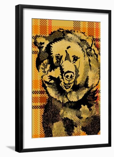 Plaid Bear-Ingrid Van Den Brand-Framed Art Print