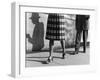 Plaid Skirt and Matching Shoes Being Modeled on the Street-Nina Leen-Framed Photographic Print