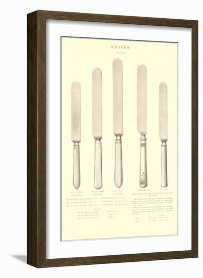 Plain Dinner Knives-null-Framed Art Print