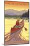 Plain, Washington - Canoe Scene-Lantern Press-Mounted Art Print