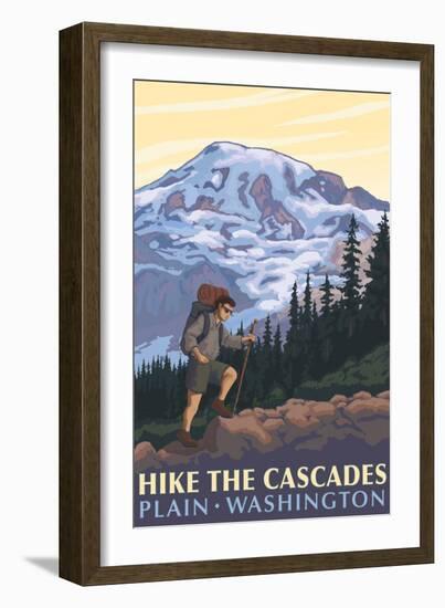 Plain, Washington - Mountain Hiker-Lantern Press-Framed Art Print