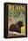 Plain, Washinton - Black Bear in Forest-Lantern Press-Framed Stretched Canvas