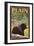 Plain, Washinton - Black Bear in Forest-Lantern Press-Framed Art Print