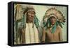 Plains Indian Chiefs, Two Lodge, Long Bear-null-Framed Stretched Canvas