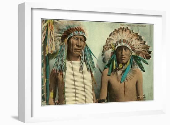 Plains Indian Chiefs, Two Lodge, Long Bear-null-Framed Art Print