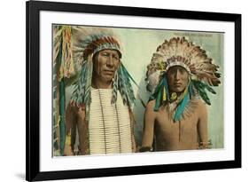 Plains Indian Chiefs, Two Lodge, Long Bear-null-Framed Art Print