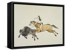 Plains Indian Equipment for the Buffalo Hunt-Kills Two-Framed Stretched Canvas