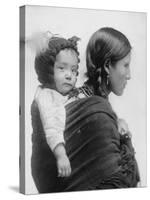 Plains Indian with Baby on Her Back Photograph - Beach, NY-Lantern Press-Stretched Canvas