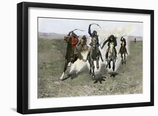 Plains Indians Horse-Racing, 1800s-null-Framed Giclee Print