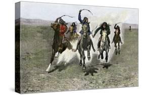 Plains Indians Horse-Racing, 1800s-null-Stretched Canvas