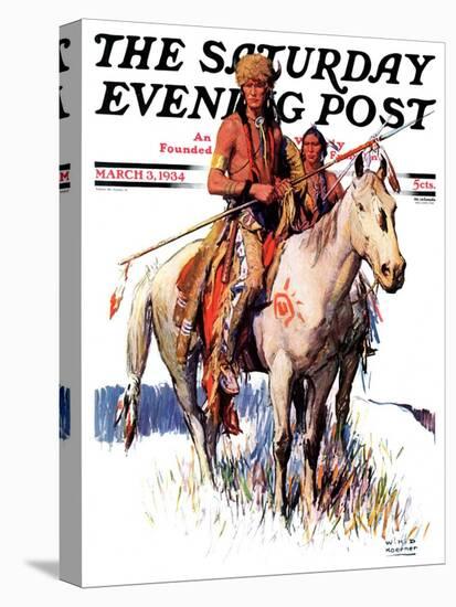 "Plains Indians," Saturday Evening Post Cover, March 3, 1934-William Henry Dethlef Koerner-Stretched Canvas