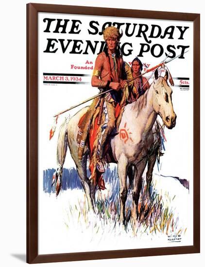 "Plains Indians," Saturday Evening Post Cover, March 3, 1934-William Henry Dethlef Koerner-Framed Giclee Print