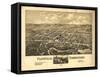 Plainville, Connecticut - Panoramic Map-Lantern Press-Framed Stretched Canvas