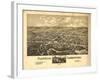 Plainville, Connecticut - Panoramic Map-Lantern Press-Framed Art Print