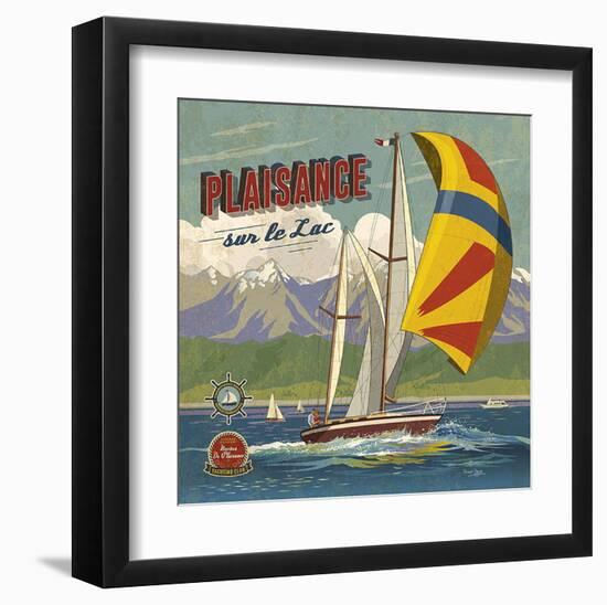 Plaisance sur lac-Bruno Pozzo-Framed Art Print