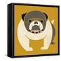 Plakastil Bulldog-null-Framed Stretched Canvas