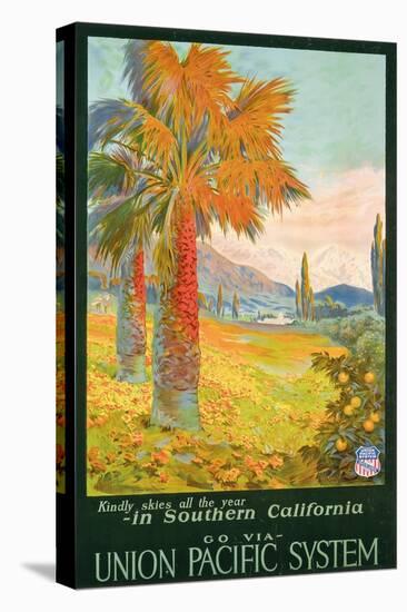 Plakat der Union Pacific mit Werbung für Südkalifornien. Ca. 1920-M. Gundlach-Stretched Canvas