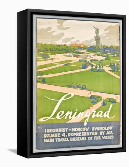 Plakat des russischen Reisebüros 'Intourist' mit Werbung für Leningrad-null-Framed Stretched Canvas