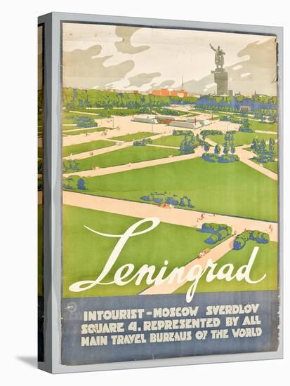 Plakat des russischen Reisebüros 'Intourist' mit Werbung für Leningrad-null-Stretched Canvas