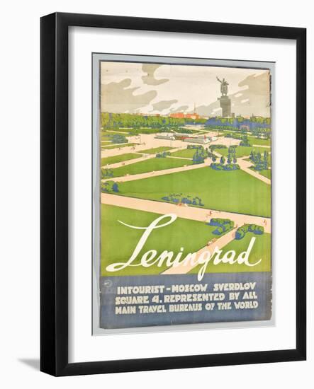 Plakat des russischen Reisebüros 'Intourist' mit Werbung für Leningrad-null-Framed Giclee Print