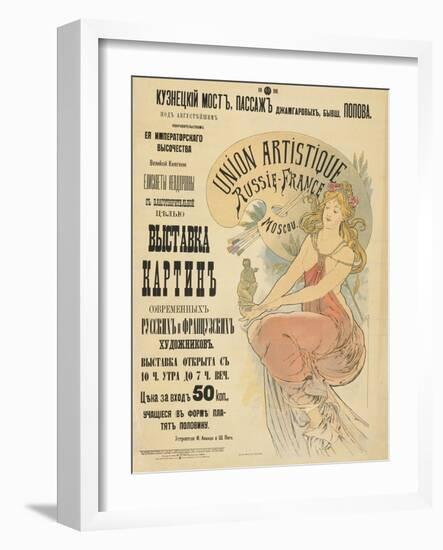 Plakat Fuer Eine Ausstellung Russischer Und Franzoesischer Kuenstler, 1898-Alphonse Mucha-Framed Giclee Print