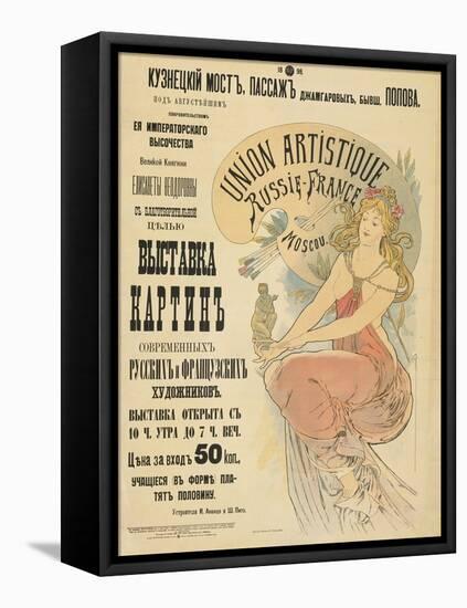 Plakat Fuer Eine Ausstellung Russischer Und Franzoesischer Kuenstler, 1898-Alphonse Mucha-Framed Stretched Canvas