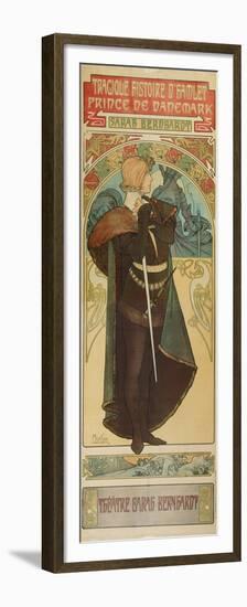 Plakat Fuer &Quot;Hamlet&Quot; Im Theater Sarah Bernhardt, 1899-Alphonse Mucha-Framed Premium Giclee Print