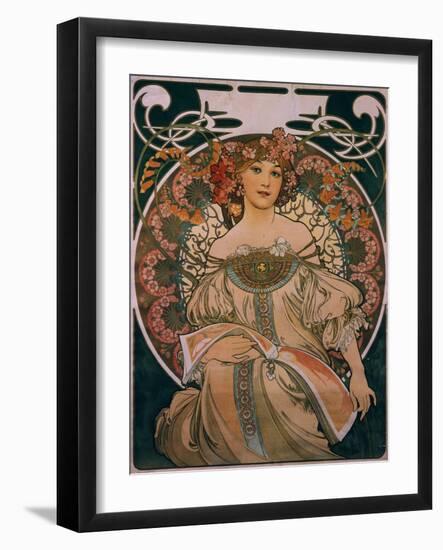 Plakatgestaltung (Urspruenglich Fuer F. Champenois, Jedoch Ohne Firmeneindruck), 1897-Alphonse Mucha-Framed Giclee Print