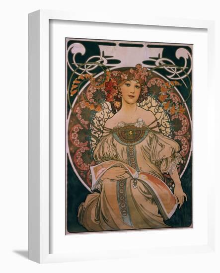 Plakatgestaltung (Urspruenglich Fuer F. Champenois, Jedoch Ohne Firmeneindruck), 1897-Alphonse Mucha-Framed Giclee Print