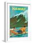 Plakatwerbung für Hawaii. 20. Jh-null-Framed Premium Giclee Print