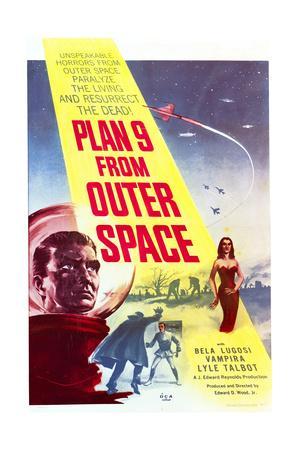 Poster Plan 9 From Outer Space Classic Vintage Cult Sci-Fi Wall Art Print 
