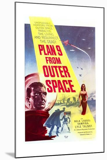 Plan 9 from Outer Space - Movie Poster Reproduction-null-Mounted Art Print