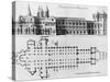 Plan and Elevation of Cluny Abbey-Pierre Giffart-Stretched Canvas