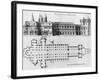 Plan and Elevation of Cluny Abbey-Pierre Giffart-Framed Giclee Print