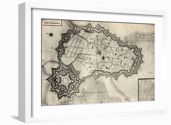 Plan and Fortifications of Lille around 1670, from 'Memoires de Charles de Batz-Castelmore Comte…-French School-Framed Giclee Print