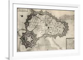 Plan and Fortifications of Lille around 1670, from 'Memoires de Charles de Batz-Castelmore Comte…-French School-Framed Giclee Print