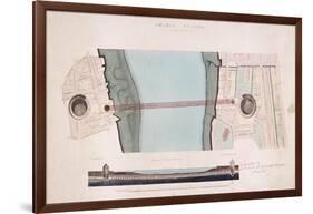 Plan and Longitudinal Section of the Thames Tunnel, London, 1842-null-Framed Giclee Print