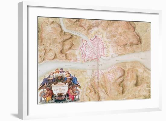Plan and Map of the Town and Citadel of Bayonne-Sebastien Le Prestre de Vauban-Framed Giclee Print