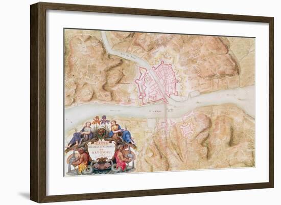 Plan and Map of the Town and Citadel of Bayonne-Sebastien Le Prestre de Vauban-Framed Giclee Print